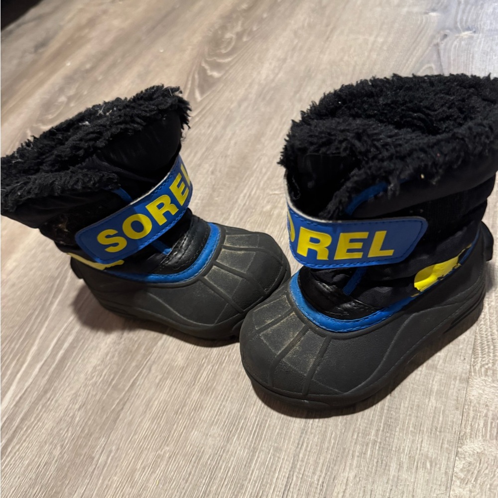 Sorel Black and Blue Kids' Snow Boots